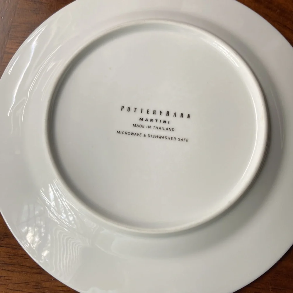 POTTERY BARN SET APPETIZER MARTINI PLATES THEMED